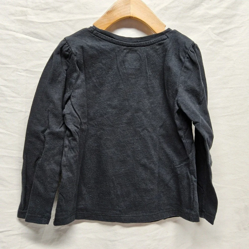 Gap Solar System Graphic T-Shirt Toddler Girls 4T Gray Long Sleeve Cotton Space